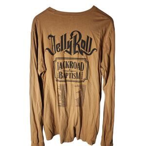 JELLY ROLL Mustard Color Backroad Baptism Tour 2023 Long Sleeve T-Shirt SZ XL